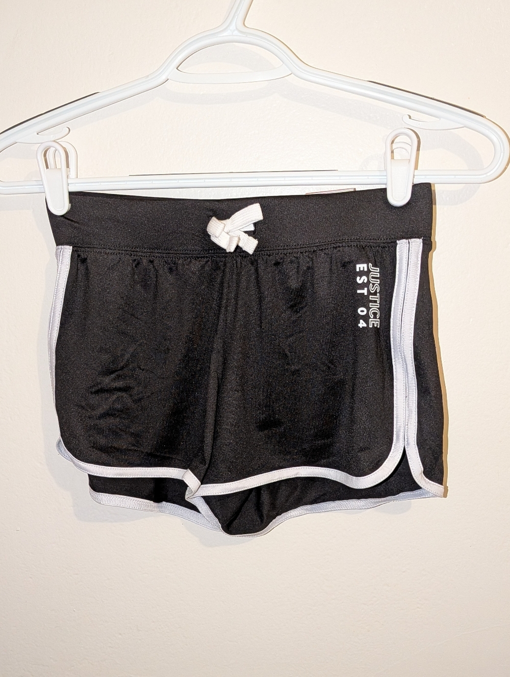 Justice Black Athletic Shorts with White Trim Girls Size 10
